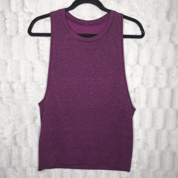 lululemon athletica Tops - Lululemon Purple Space Dye Mesh Athletic Tank Top